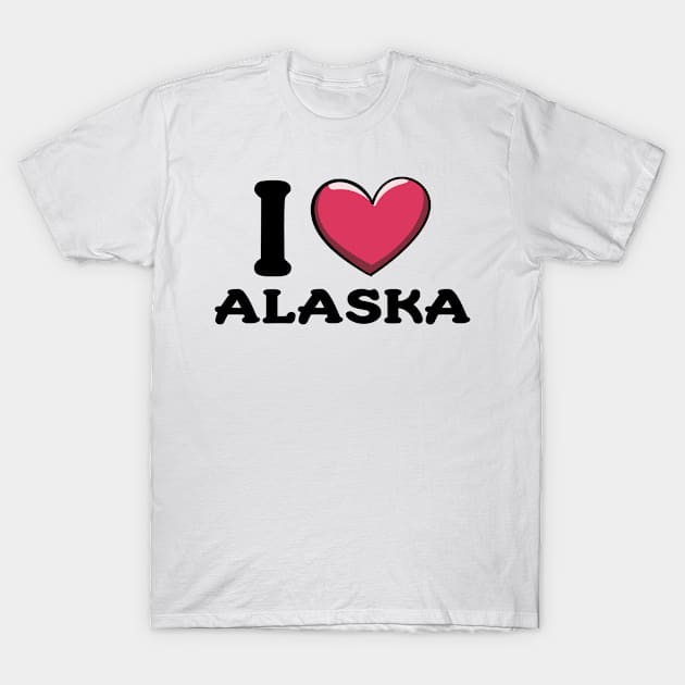 I Love Alaska State T-Shirt by BrightGift